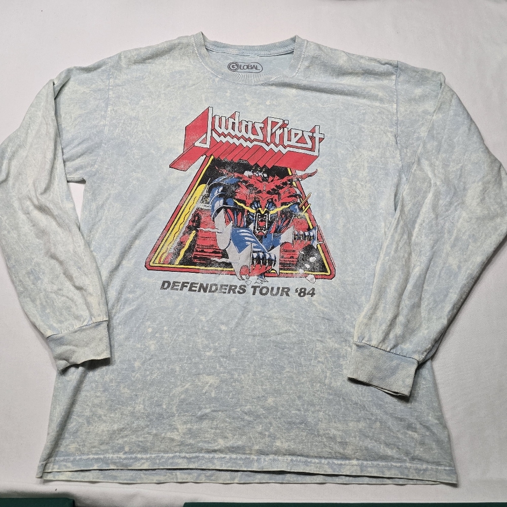 Judas Priest Defenders Tour '84 Global Tie Dyed M/L  Long Sleeve Tshirt
